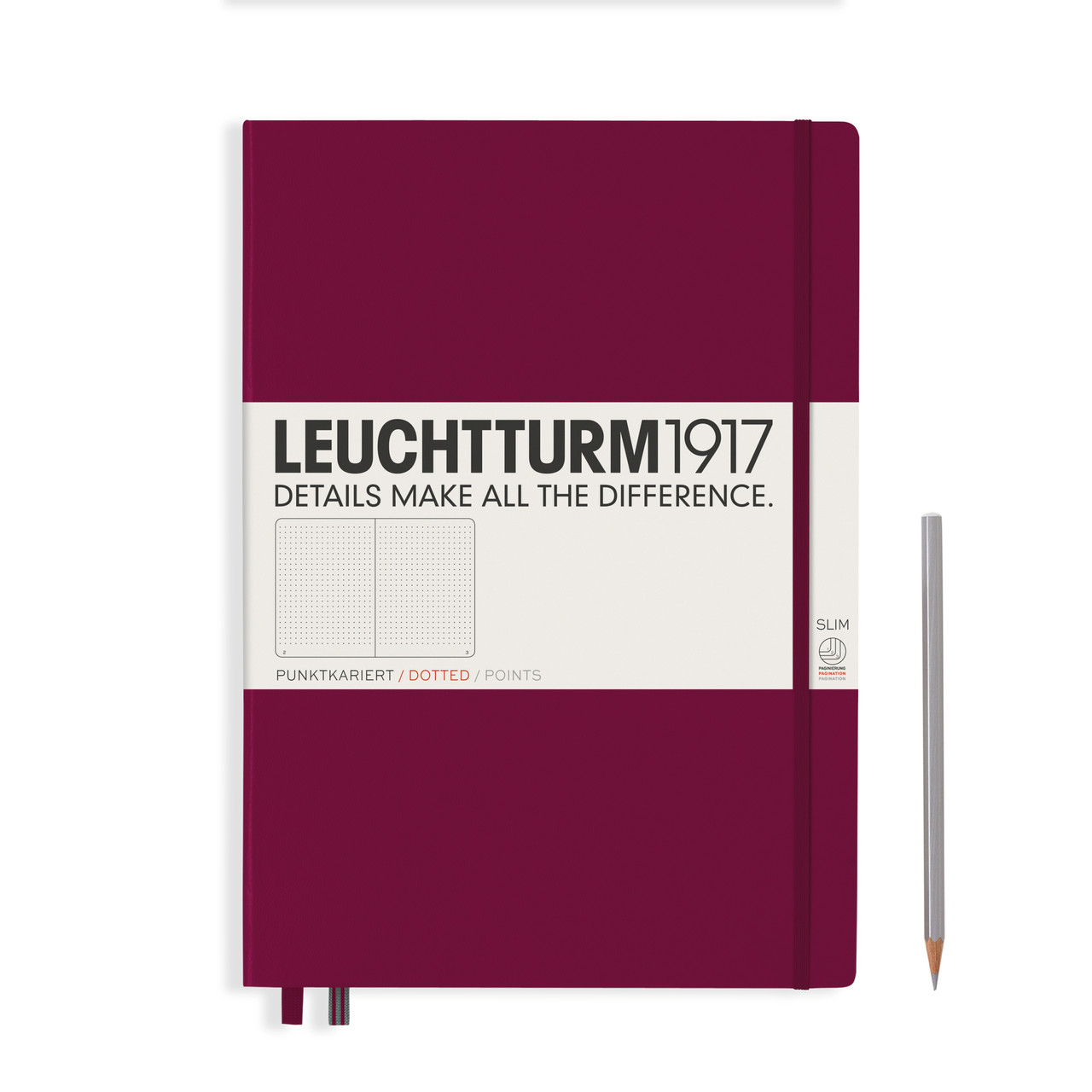 

Блокнот Leuchtturm1917 MasterSlim A4+ (22,5х31,5 см) Винний Крапка (359787)