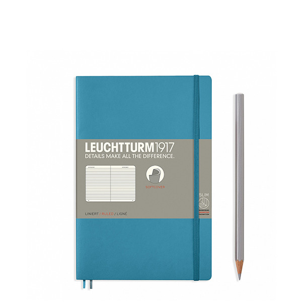 

Блокнот Leuchtturm1917 М'яка обкладинка Paperback B6 (12,5х19 см) Холодний синій Лінія (358314)