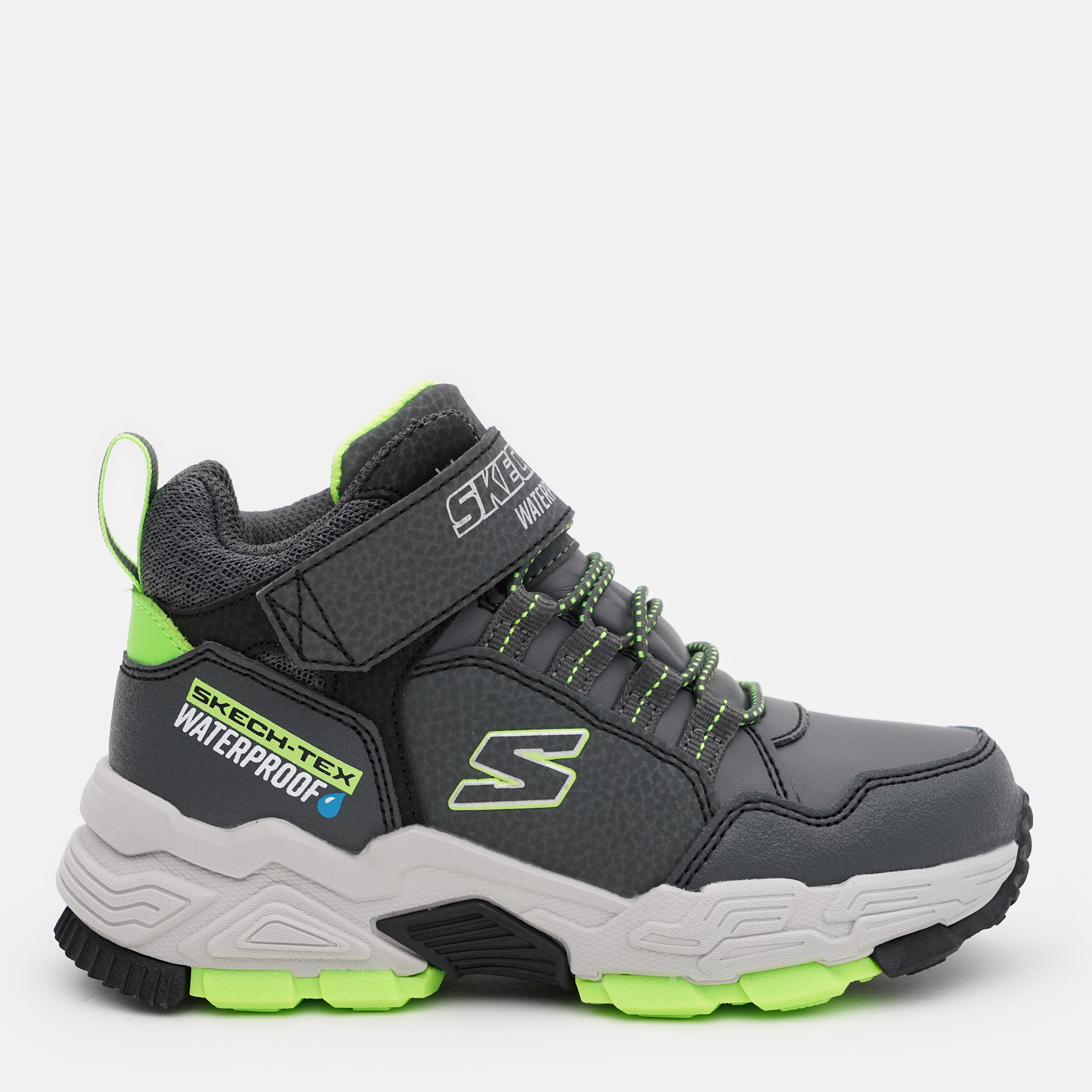 Акція на Дитячі демисезонні черевики для хлопчика Skechers Drollix 406418L CCLM 34 Сірі від Rozetka