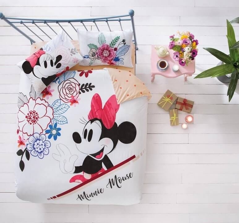 

Комплект постельного белья Tac ранфорс Disney Minnie Mouse Watercolor евро