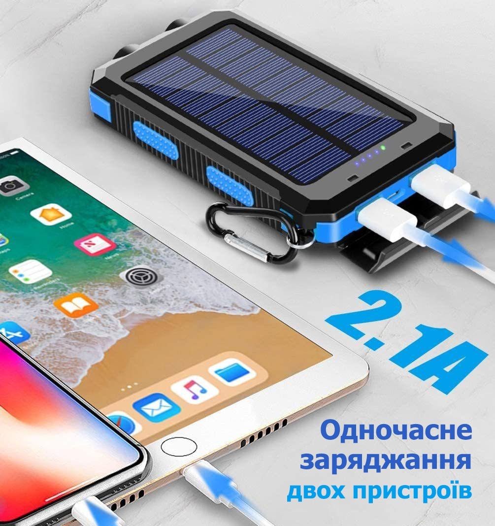 УМБ Павербанк 10000 mAh с солнечной батареей, 2xUSB фонарик - Внешний  аккумулятор Зарядка для телефона – фото, отзывы, характеристики в  интернет-магазине ROZETKA от продавца: VilliniShop | Купить в Украине:  Киеве, Харькове, Днепре,