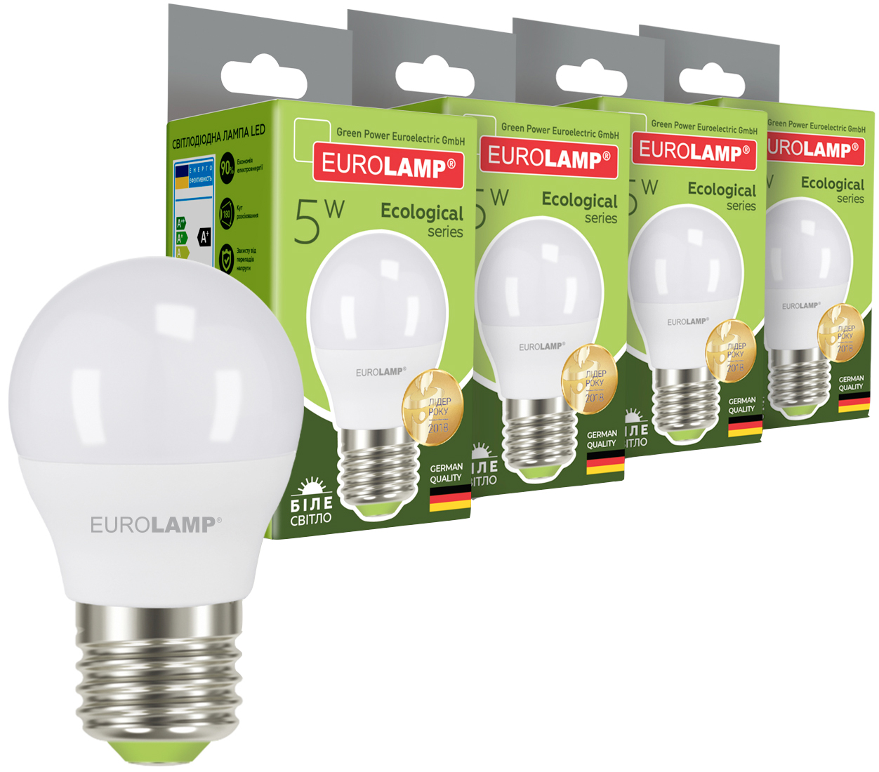 Светодиодная лампа EUROLAMP G45 5W E27 4000K 4 шт – фото, отзывы ...