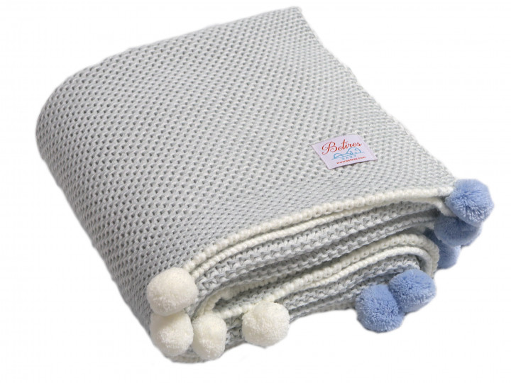 

Плед 90x90 BETIRES KIDDY BLUE (50% хлопок, 50% акрил) 700373