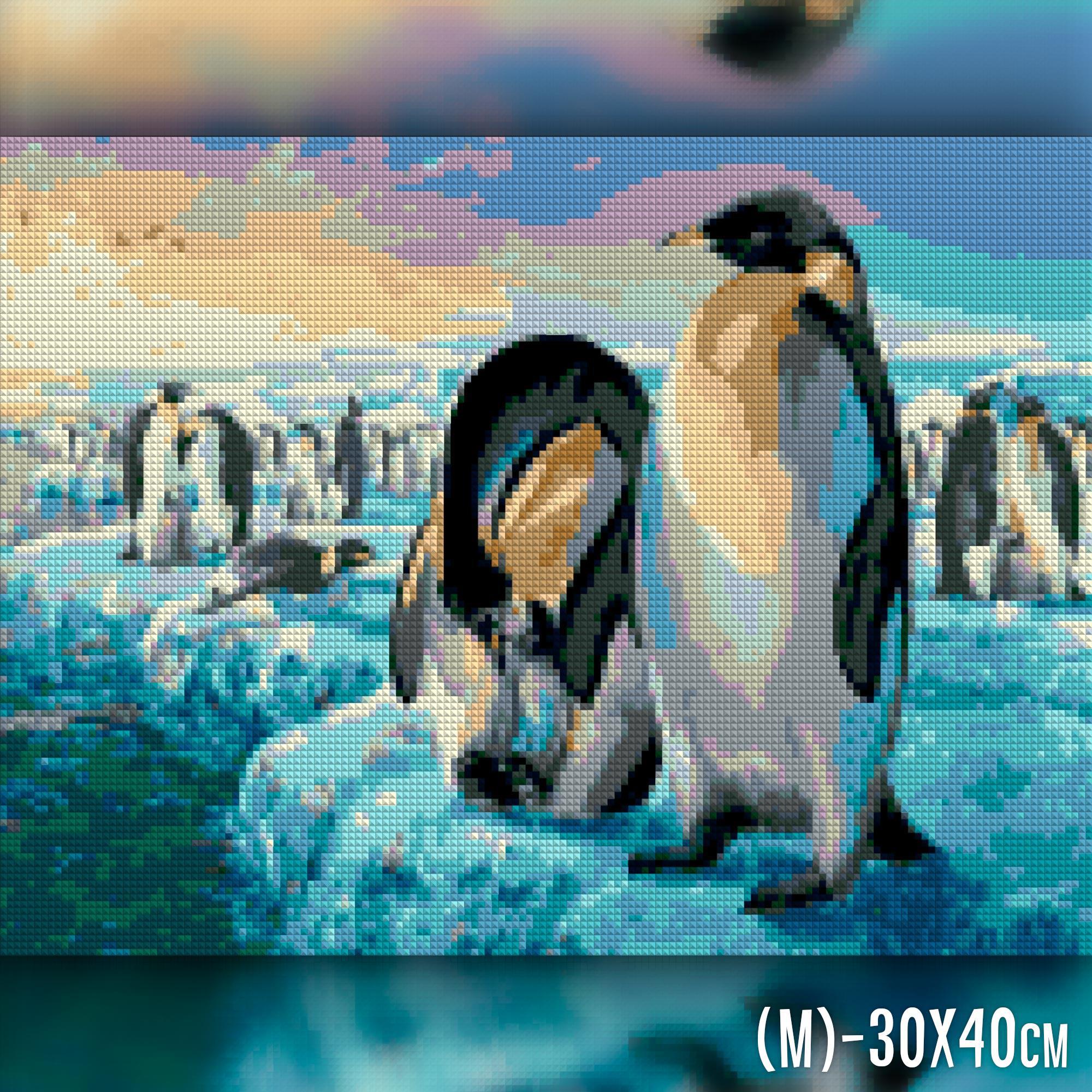 Алмазная мозаика Пингвины 30x40 The Wortex Diamonds (TWD20021M) – фото ...