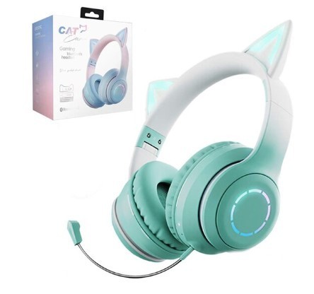 Наушники FINGERTIME BT029C CAT EAR с микрофоном и подсветкой с ...