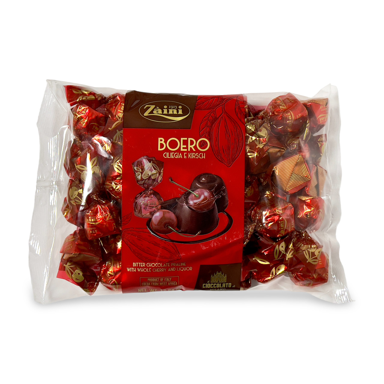 Конфеты шоколадные ZAINI вишня в ликере boero ciliegia e kirsch 500г ...