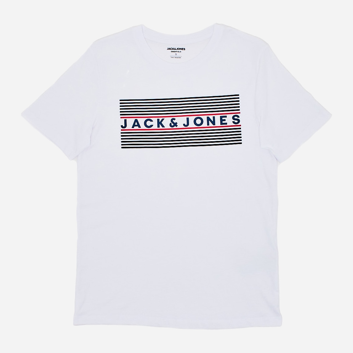 Акція на Футболка чоловіча Jack & Jones XAZ404030GRYX S Білий/Синій від Rozetka