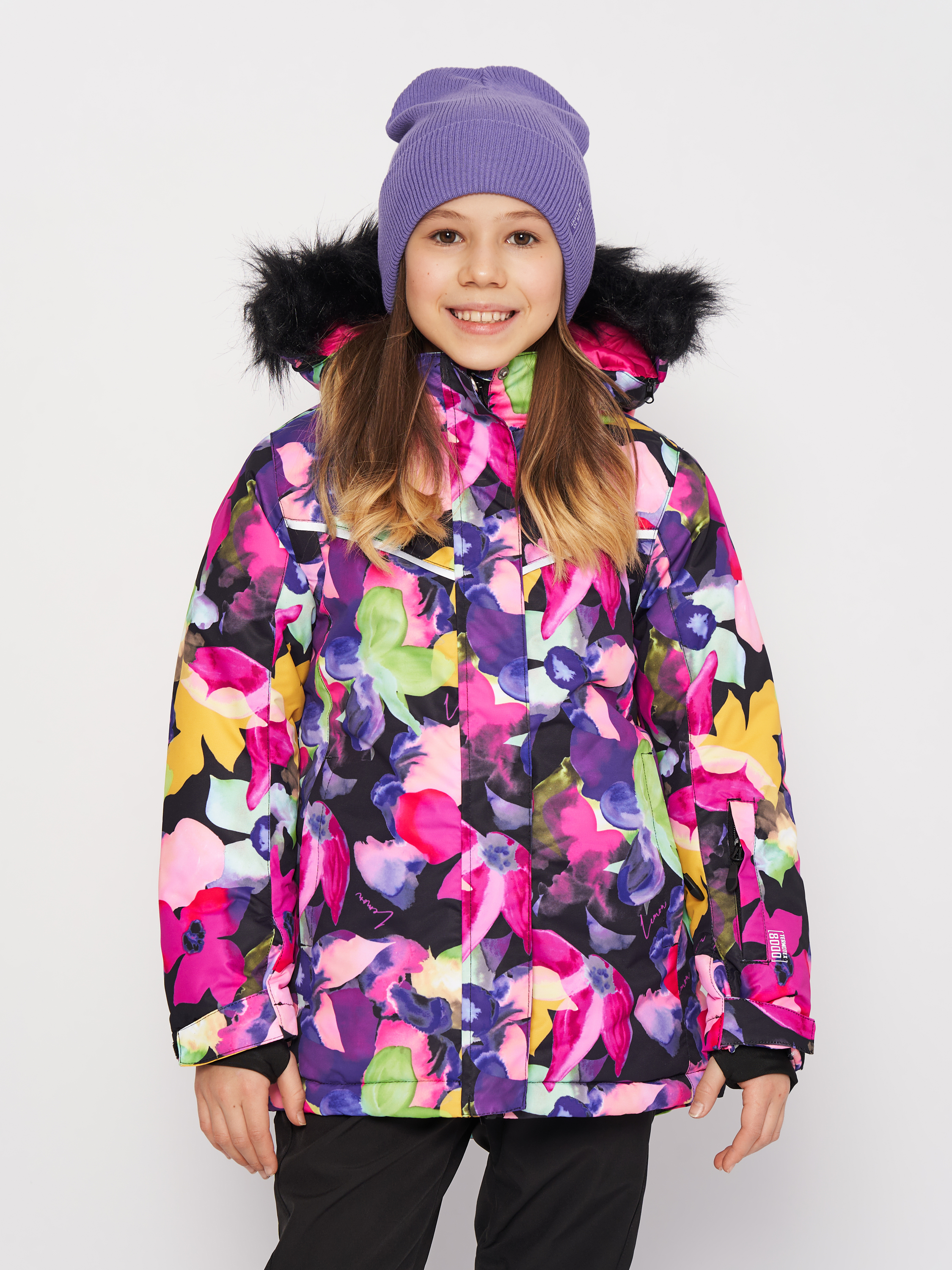 Акція на Підліткова зимова лижна куртка для дівчинки Lemon Outerwear Snow&Ski Girl ZL3152104OSG-022 140 см Різнокольорова від Rozetka