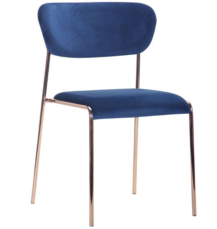

Стул для кухни, гостиной, кафе, бара Alphabet A сталь/ткань велюр золотистый/синий AMF