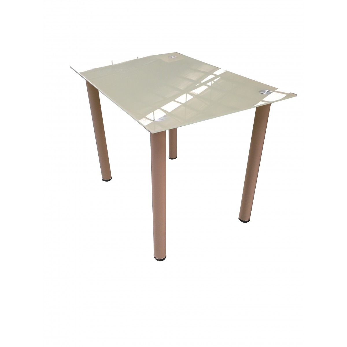 

Стол обеденный в гостиную, кухню Скай Глосс М 120x70 стекло, металл кремовый Woody