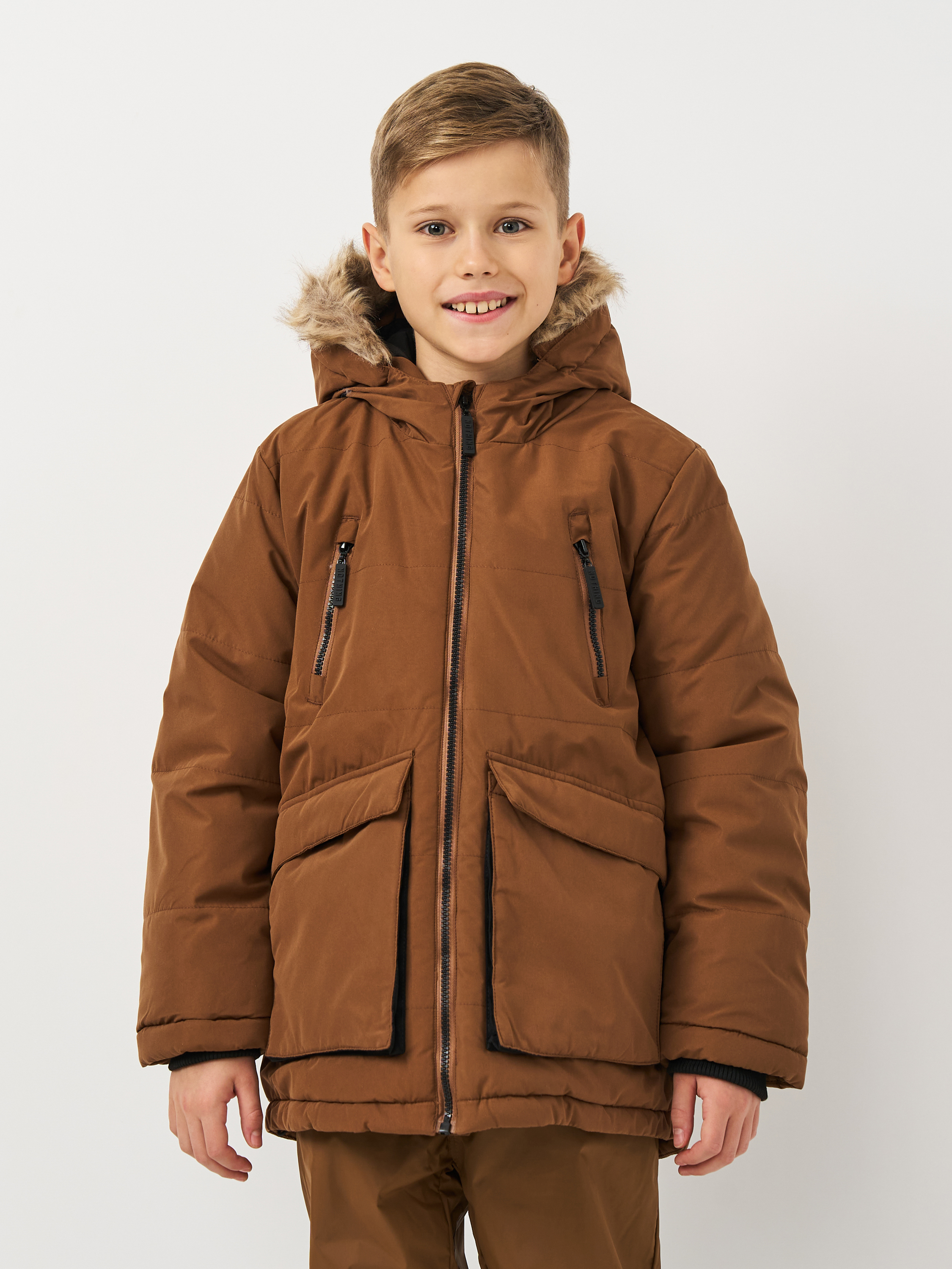 Акція на Куртка-парка зимова дитяча Coccodrillo Outerwear Boy Kids ZC3152105OBK-018 104 см Коричнева від Rozetka