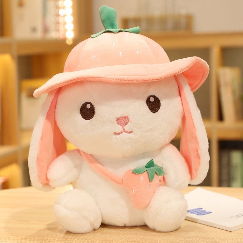 Мягкая Плюшевая Игрушка Plush Зайчик с Клубникой в Панамке 25 см (9355 ...