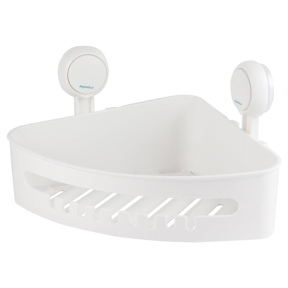 Полочка на вакуумных присосках Aquatica угловой s42 255×255×105мм ...