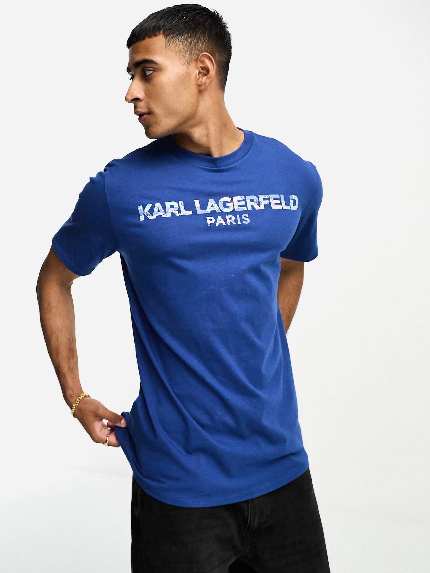 Акция на Футболка Karl Lagerfeld 18130095 M Синя от Rozetka