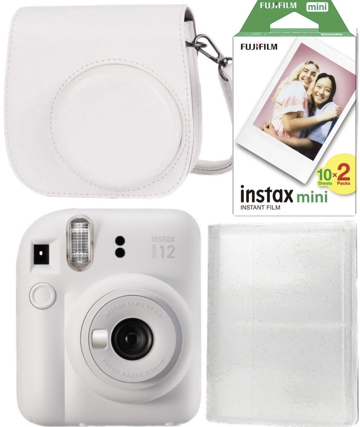 Набор Fujifilm INSTAX Mini 12 Cray White Фотокамера моментальной печати ...