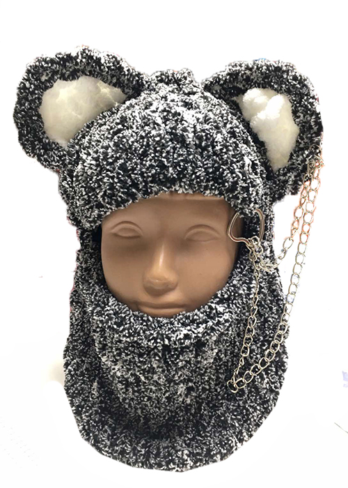 Детская шапка HandMade балаклава, с ушками + украшения 54-56 см Черный ...