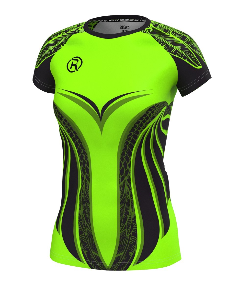 Волейбольная футболка женская RIGO GRIFIN Black-Neongreen 4XL – фото ...