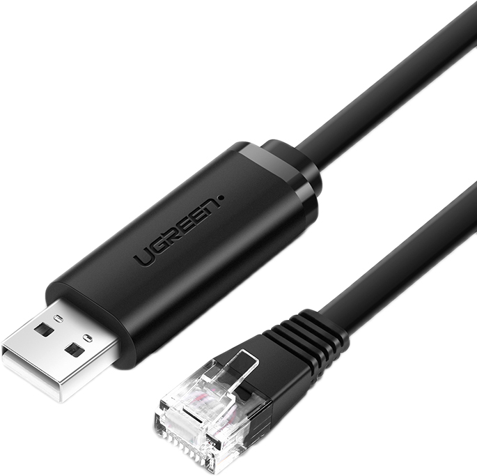 Кабель Ugreen CM204 USB-A to RJ45 Console Cable 1.5 м Black (UGR-50773 ...