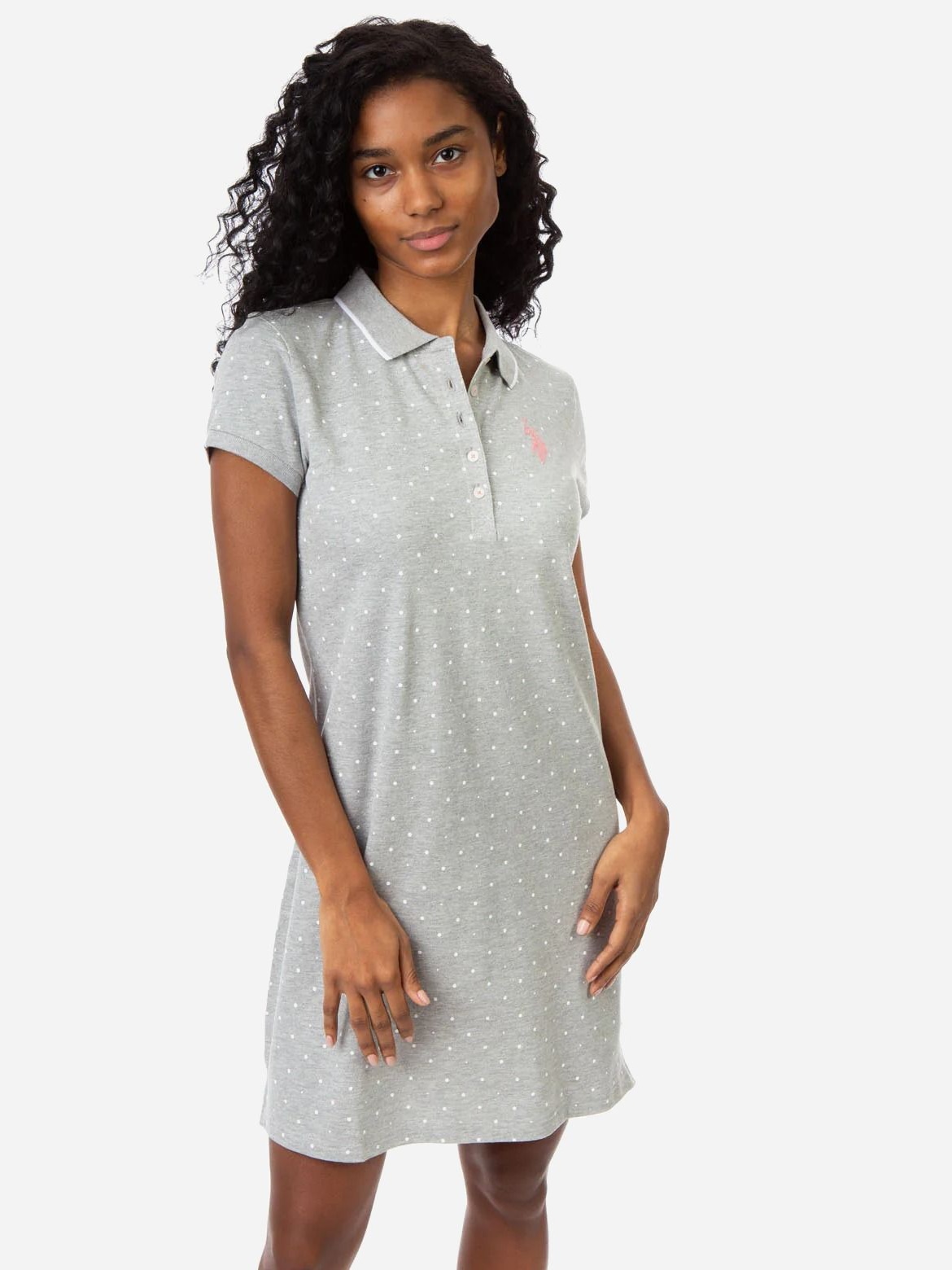 Акція на Плаття-футболка міні літнє жіноче U.S. Polo Assn 211281-ZH00A L Сіре від Rozetka