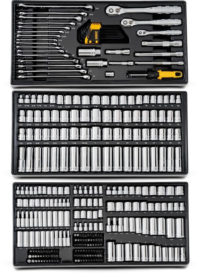 Набор головок, бит, шестигранных и накидных ключей DeWalt 1/4 3/8 1/2 ...