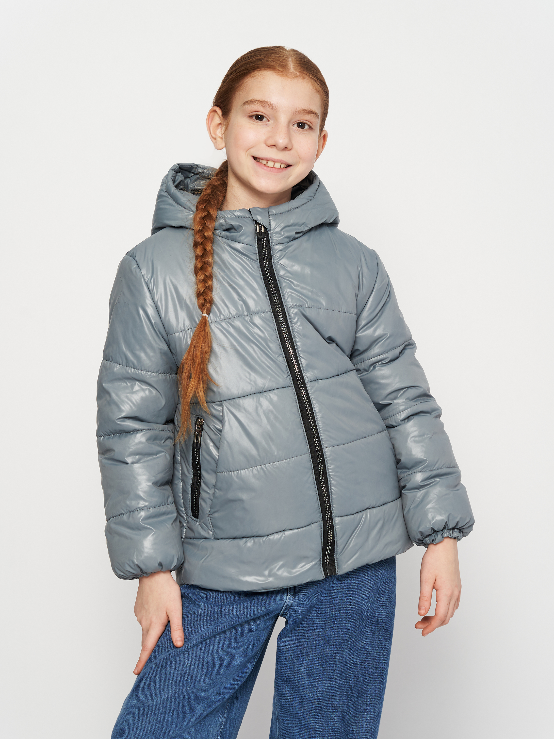 Акція на Дитяча демісезонна куртка для дівчинки Одягайко 22843 122 см Сіра від Rozetka