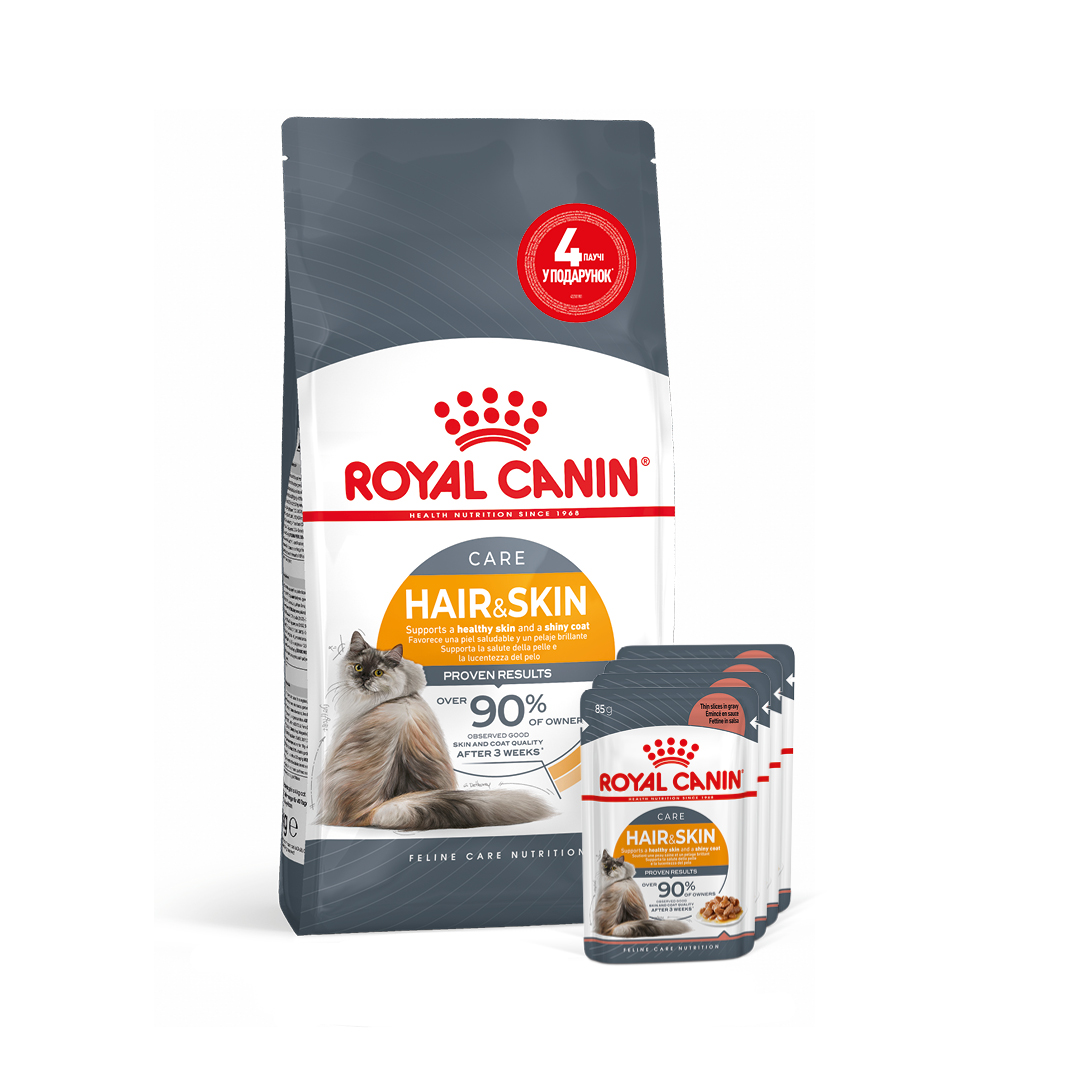 Сухий корм для кішок Royal Canin Hair and Skin Care Здоров`я шкіри та ...