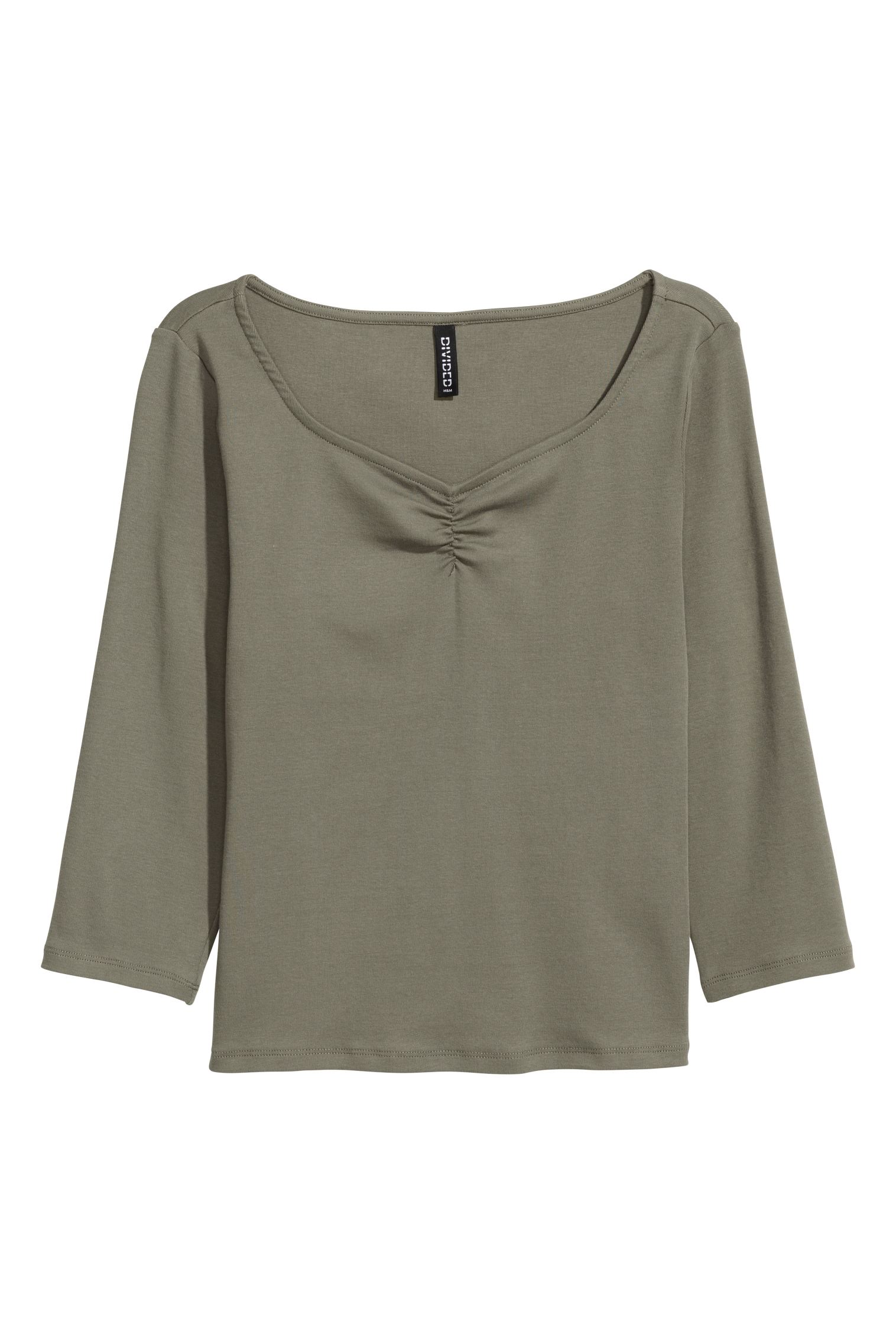 

Лонгслив H&M S хаки 27104765695