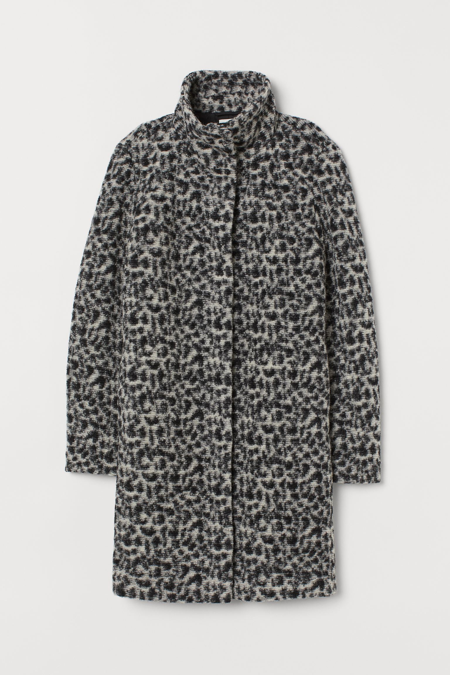 

Пальто H&M  черный леопард 9108099770, Пальто H&M L черный леопард 9108099770