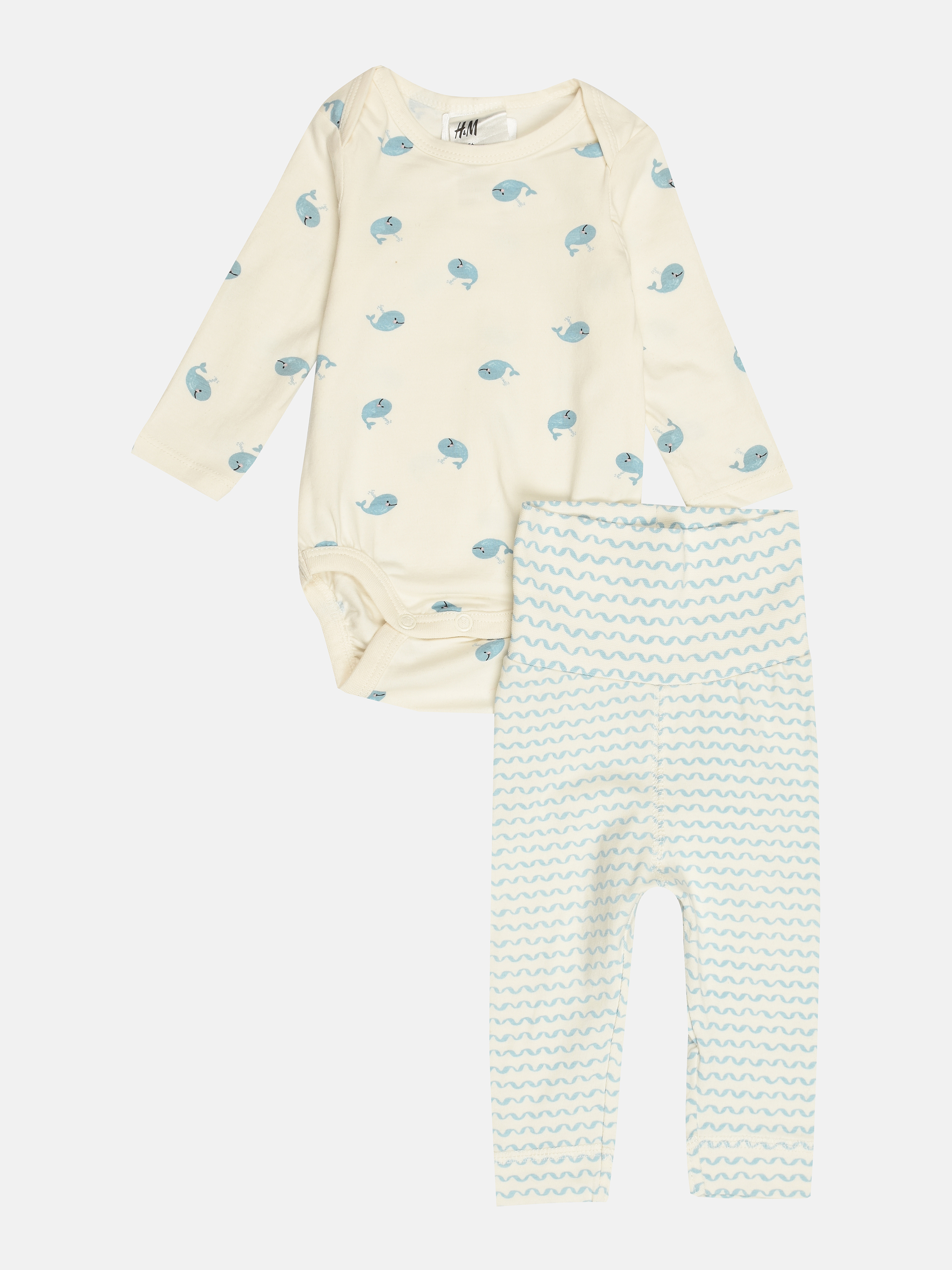 

Комплект (боди, брюки) H&M 56см бело синий 3693453