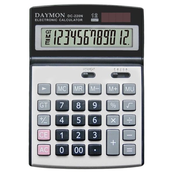 

Калькулятор бухгалтерский Daymon 130x185 мм 12 разрядный серебряный (DС 220N)