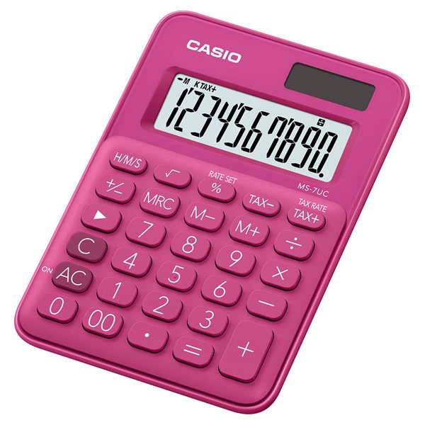 

Калькулятор настольный Casio 10 разрядный 120 * 85.5 * 19.4 мм розовый (MS 7UC RD S EC)