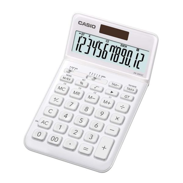 

Калькулятор настольный Casio 12 разрядный 11x109x184 мм белый (JW 200SC WE S EP)