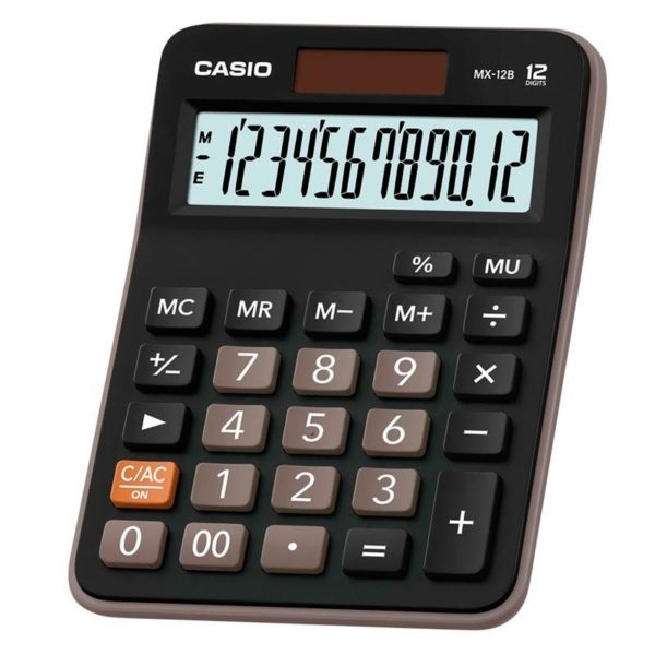

Калькулятор настольный Casio 12 разрядный 147 * 106.5 * 29 мм черный (MX 12B W EC)
