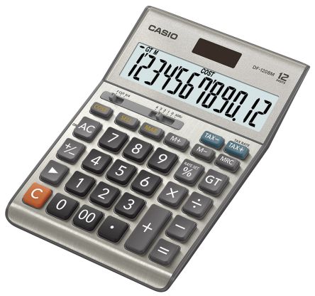 

Калькулятор настольный Casio 33х126х180 мм 12 разрядный металлический (DF 120BM S EH)