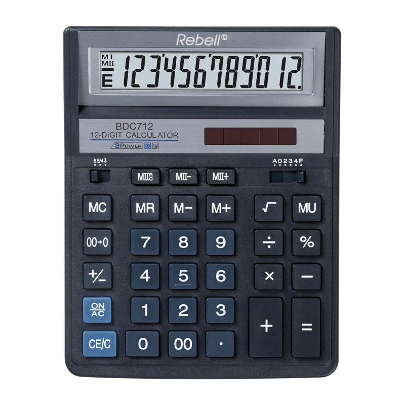 

Калькулятор бухгалтерский Rebell 203x158x31 мм 12 разрядный синий (BDC 712 BL BX)