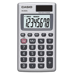

Калькулятор карманный Casio 8 разрядный 102 * 57 * 6.9 мм металлический (HS 8VA S EP)