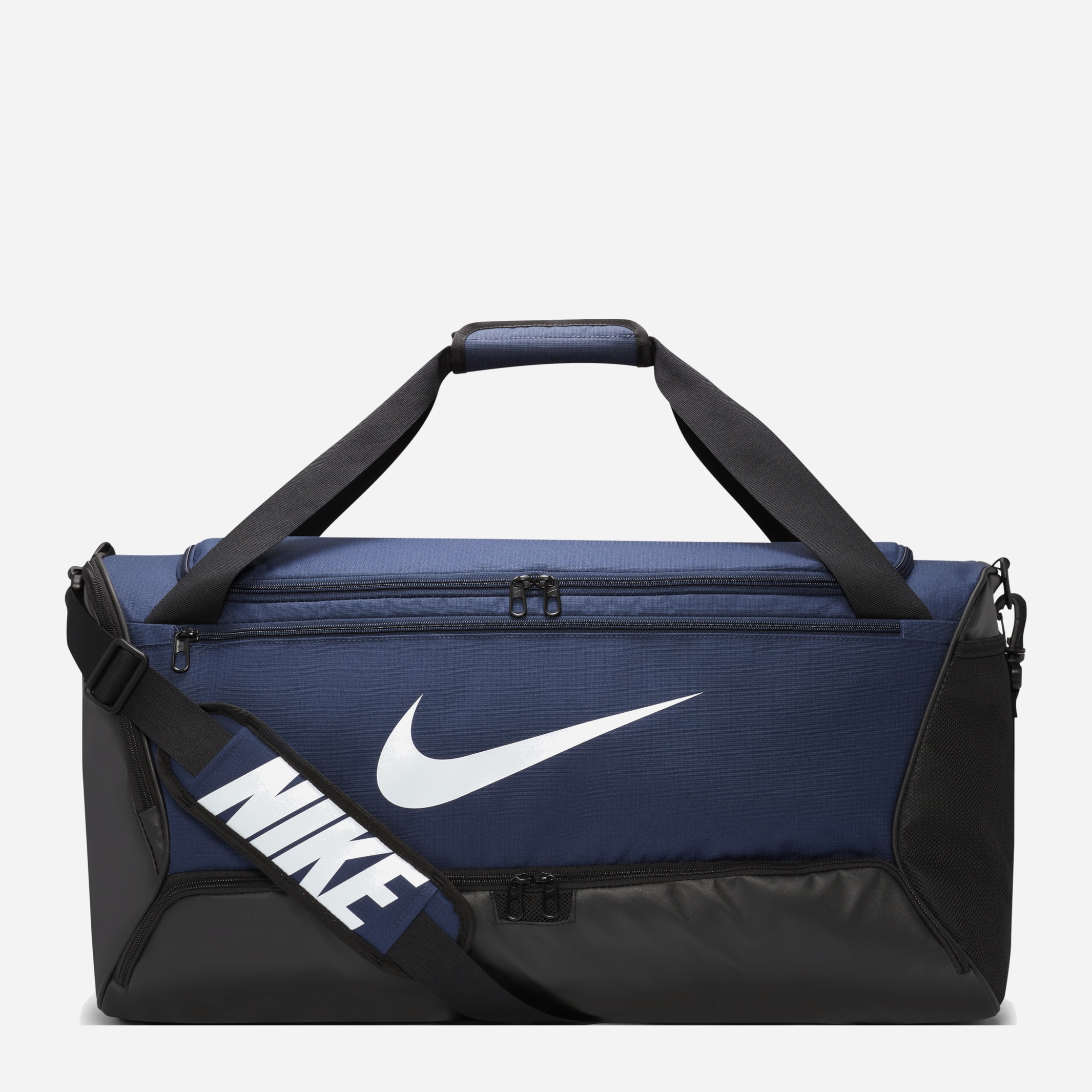 Акція на Спортивна сумка тканинна Nike BRSLA XS DUFF 9.5 DH7710-410 Темно-Синя/Чорна/Біла від Rozetka