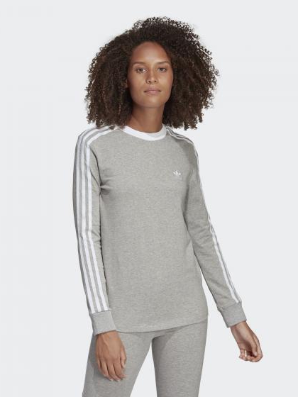 Акція на Лонгслів довгий жіночий Adidas 3 Str Ls Tee DV2591 44 Сірий від Rozetka