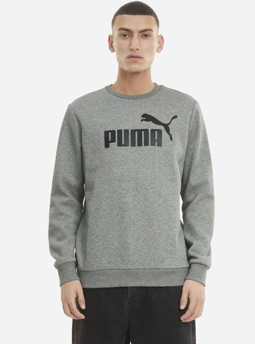 Акція на Світшот на флісі чоловічий Puma Ess Big Logo Crew Fl 586678-03 M Сірий від Rozetka