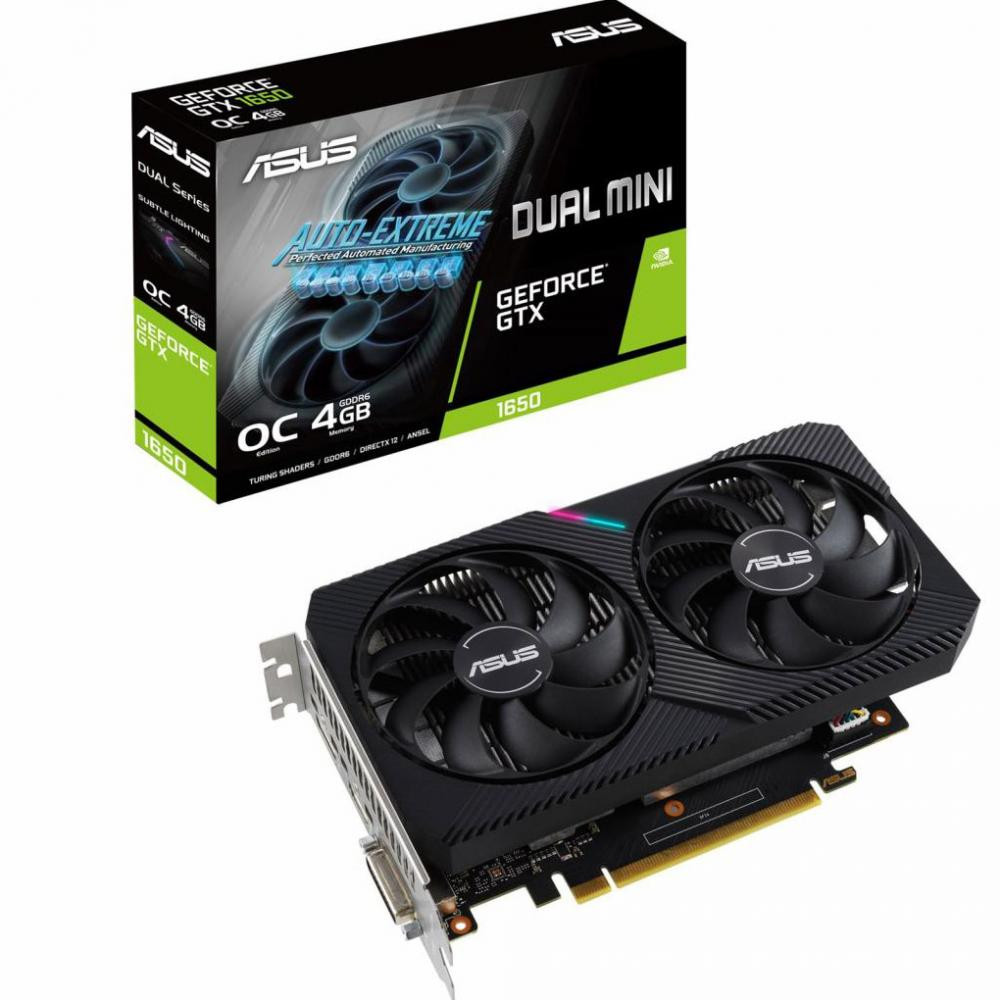 

Видеокарта Asus GF GTX 1650 4GB Dual OC D6 Mini (DUAL-GTX1650-O4GD6-MINI)