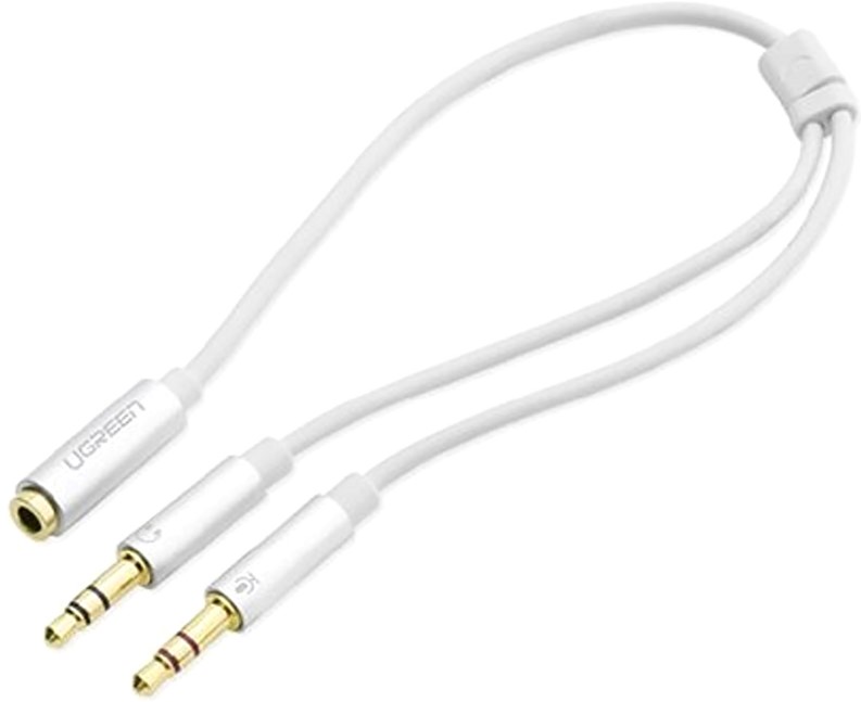 Кабель Ugreen AV140 AUX 3.5 мм TRRS-TRSx2 м / м 20 см ABS Case White ...