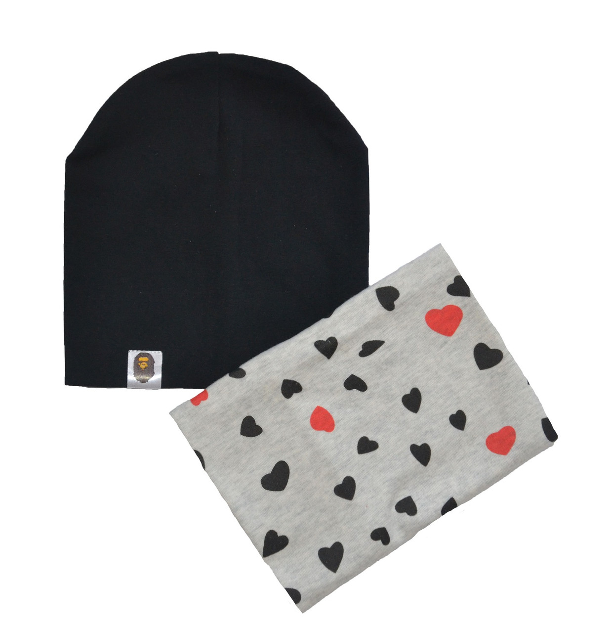 

Набор Sweet Hats шапка черная и снуд серый Сердца 54 см (НУБ-01-107)