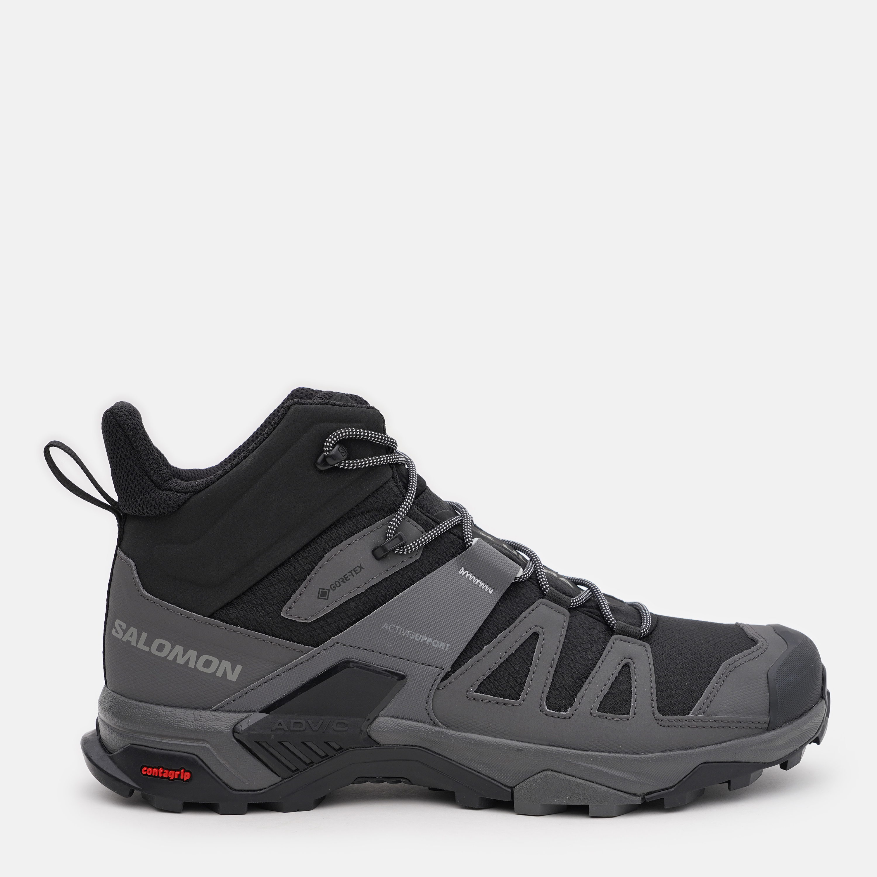 Акція на Чоловічі черевики для туризму з Gore-Tex Salomon X Ultra 4 Mid Gtx L41383400 41.5 (8US) 26 см Black/Mgnt/Prlbl від Rozetka