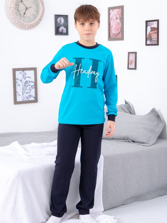 Акція на Підліткова піжама для хлопчика Носи своє 6076-001-33-1 164 см Світло-бірюзова (Н) (p-13296-148001) від Rozetka