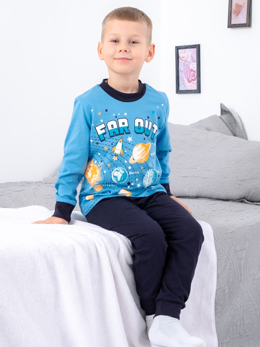Акція на Дитяча піжама для хлопчика Носи своє 6076-001-33-6 128 см Галактика (блакитна лазур) (p-13298-148020) від Rozetka