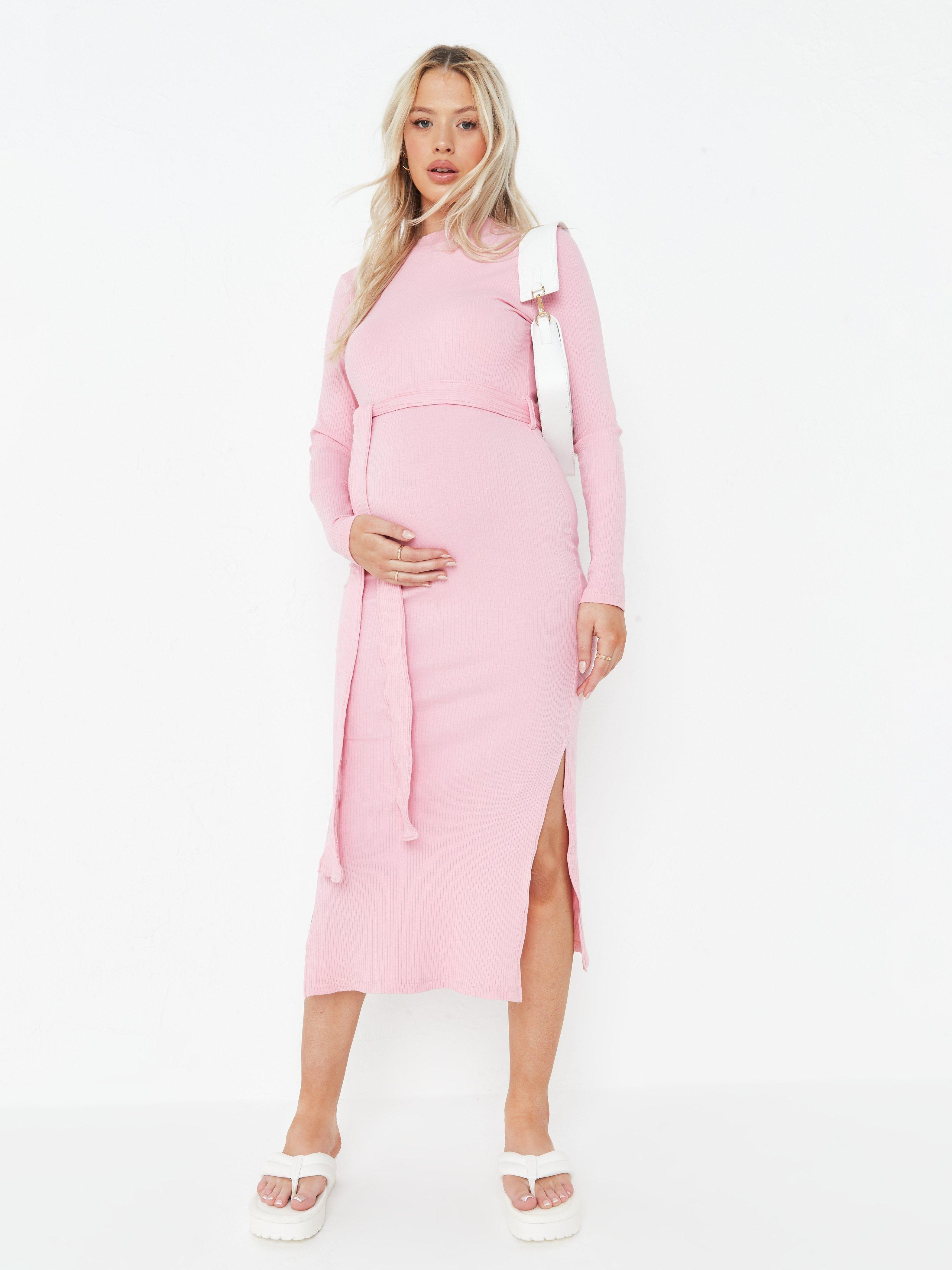 Акція на Плаття-футболка для вагітних міді літнє Missguided GD-00062925 42 Рожеве від Rozetka