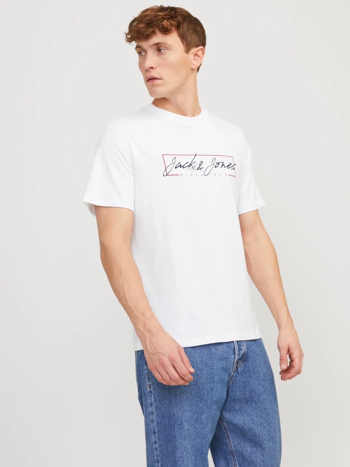 Футболка хлопковая мужская Jack & Jones 12247779-13 L Белая ...