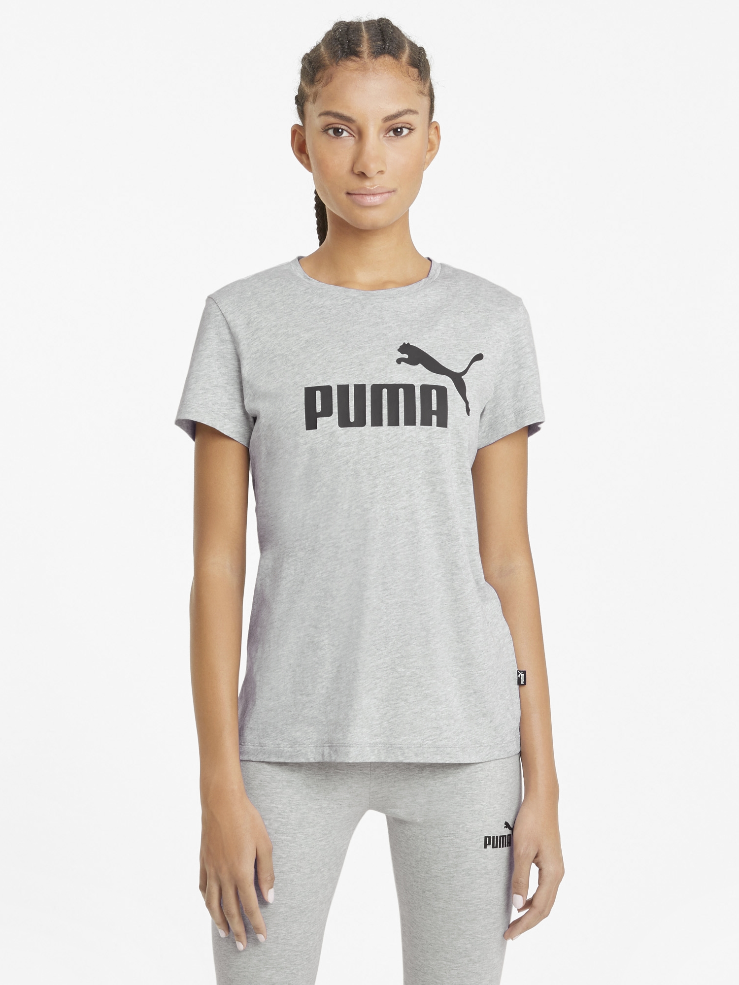 Акція на Футболка Puma Ess Logo Tee 58677404 S Light Gray Heather від Rozetka