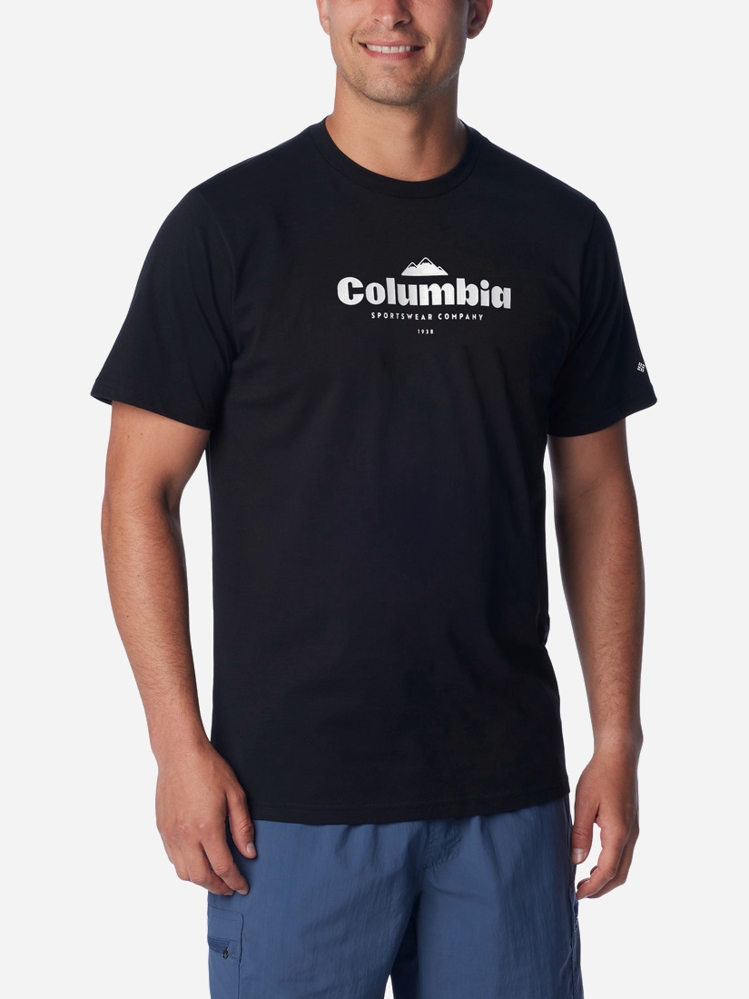 Акція на Футболка бавовняна чоловіча Columbia CSC Seasonal Logo Tee 1991031-019 S Чорна від Rozetka