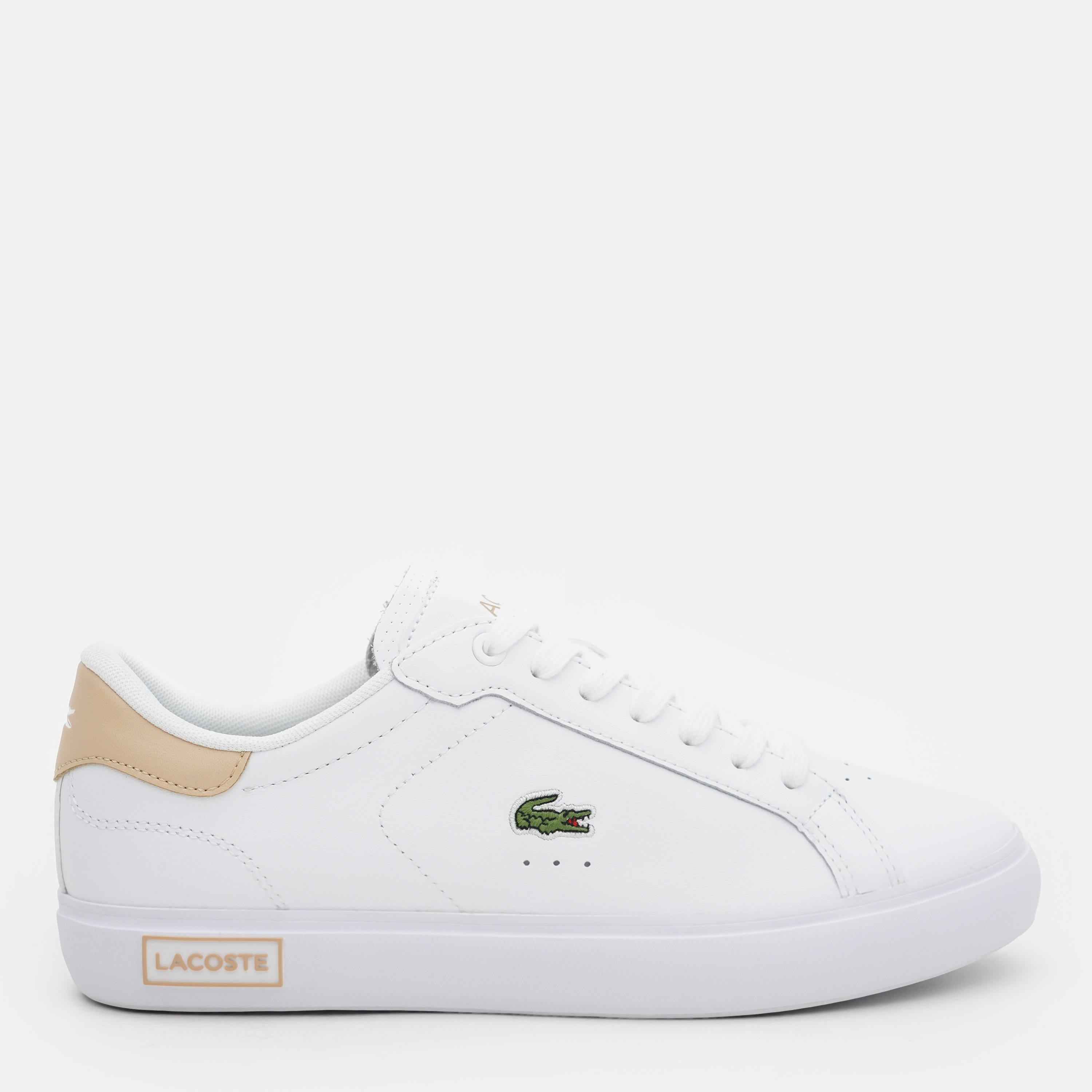 Акція на Жіночі кеди низькі Lacoste Powercourt 747SFA0071-2J8 39 (T5.5) 25.2 см Білі від Rozetka